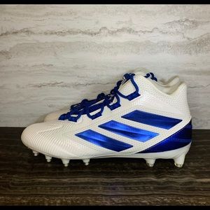 New Adidas Freak Mid Football Cleats White Blue